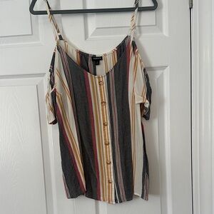 Torrid Multicolor Striped Button-Down Blouse